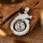 Royal Bali Collection - Handmade Dragon Sterling Silver Spinner Pendant, Silver Wt. 15.97 Gms.