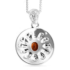 Royal Bali Collection - Kechak Dance Inspired - Hessonite Garnet Sterling Silver Pendant with Chain (Size 20) 1.50 Ct.