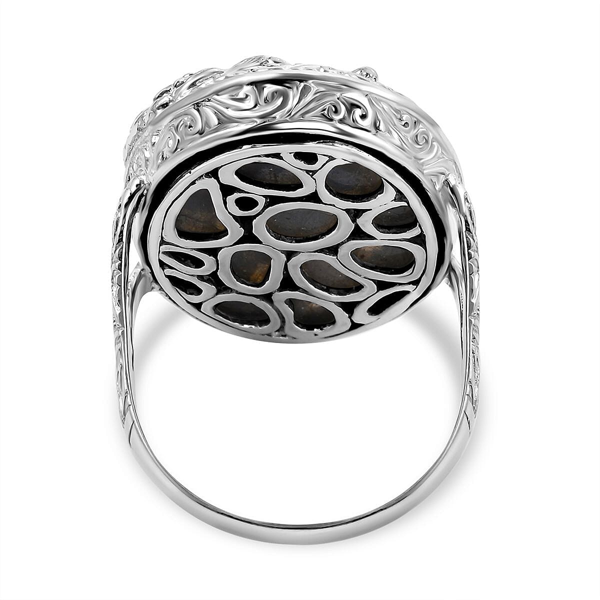 Royal Bali Collection - Labradorite Dragon Ring in Sterling Silver 35 Ct, Silver Wt. 7 GM 7239560 9