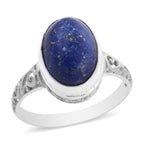 Royal Bali Collection Lapis Lazuli Solitaire Ring in Sterling Silver   7.50 Ct.
