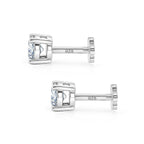 Royal Bali Collection - Moissanite Solitaire Stud Earring with Screw Back in Platinum Overlay Sterling Silver