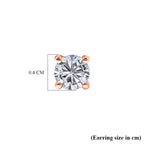 Royal Bali Collection - Moissanite Solitaire Stud Earring with Screw Back in Rose Gold Plated Sterling Silver