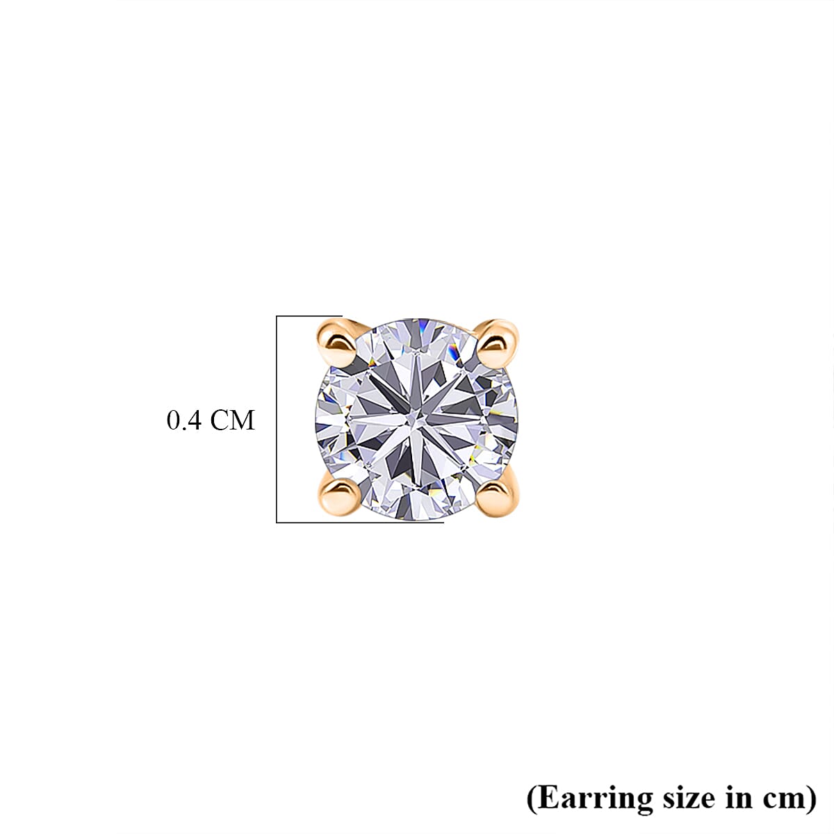 Moissanite Solitaire Stud Earring with Screw Back in Yellow Gold Plated Sterling Silver V32668451 6