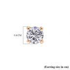 Moissanite Solitaire Stud Earring with Screw Back in Yellow Gold Plated Sterling Silver
