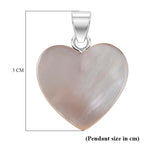 Royal Bali Collection - Mother Of Pearl Sterling Silver Heart Pendant  6.90 Ct.
