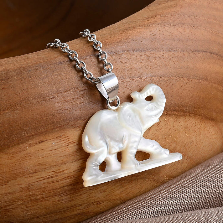Royal Bali Collection - Mother Of Pearl Sterling Silver Elephant Pendant 6.90  Ct. 8513256 2