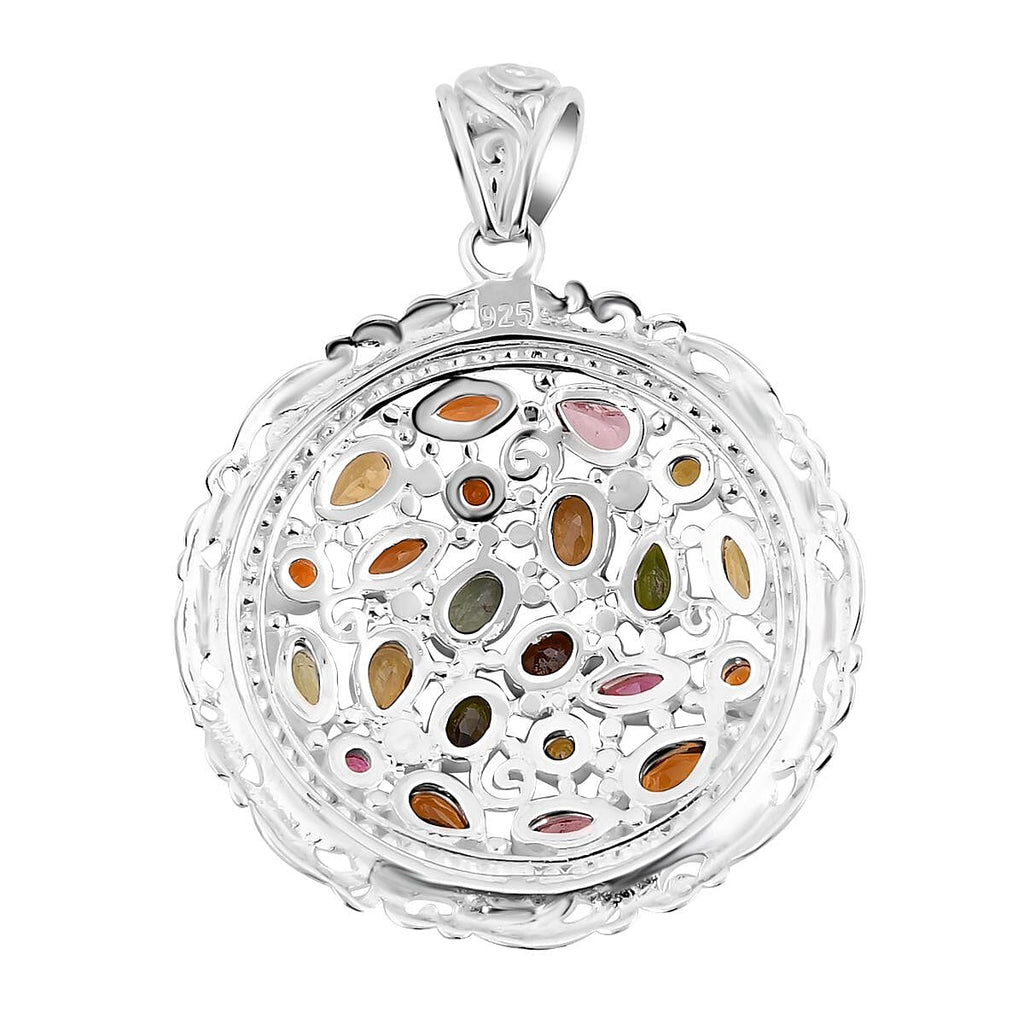 Royal Bali Collection Multi-Tourmaline Pendant in Sterling Silver 3.28 Ct