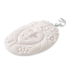 Royal Bali Collection - Ox Bone Carving Cut Goddess Pendant in Sterling Silver 37.85 Ct.
