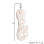 Royal Bali Collection - Ox Bone Carving Cut Mermaid Pendant in  Sterling Silver 23.44 Ct.