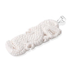 Royal Bali Collection - Ox Bone Sterling Silver Carving Dragon Pendant 49.23 Ct.