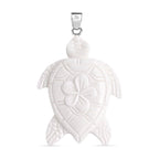 Royal Bali Collection - Ox Bone Sterling Silver Turtle Pendant 25.00 Ct.