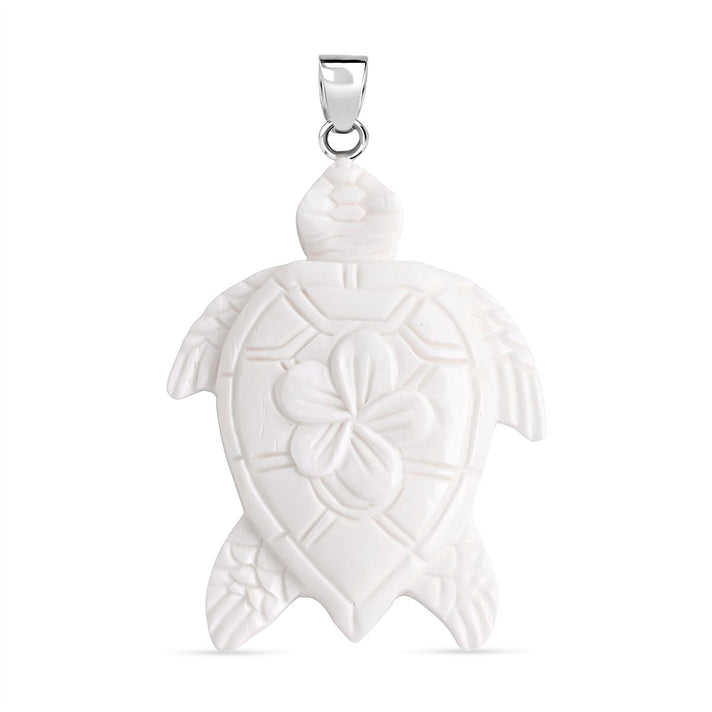 Royal Bali Collection - Ox Bone Sterling Silver Turtle Pendant 25.00 Ct. 8513255 1