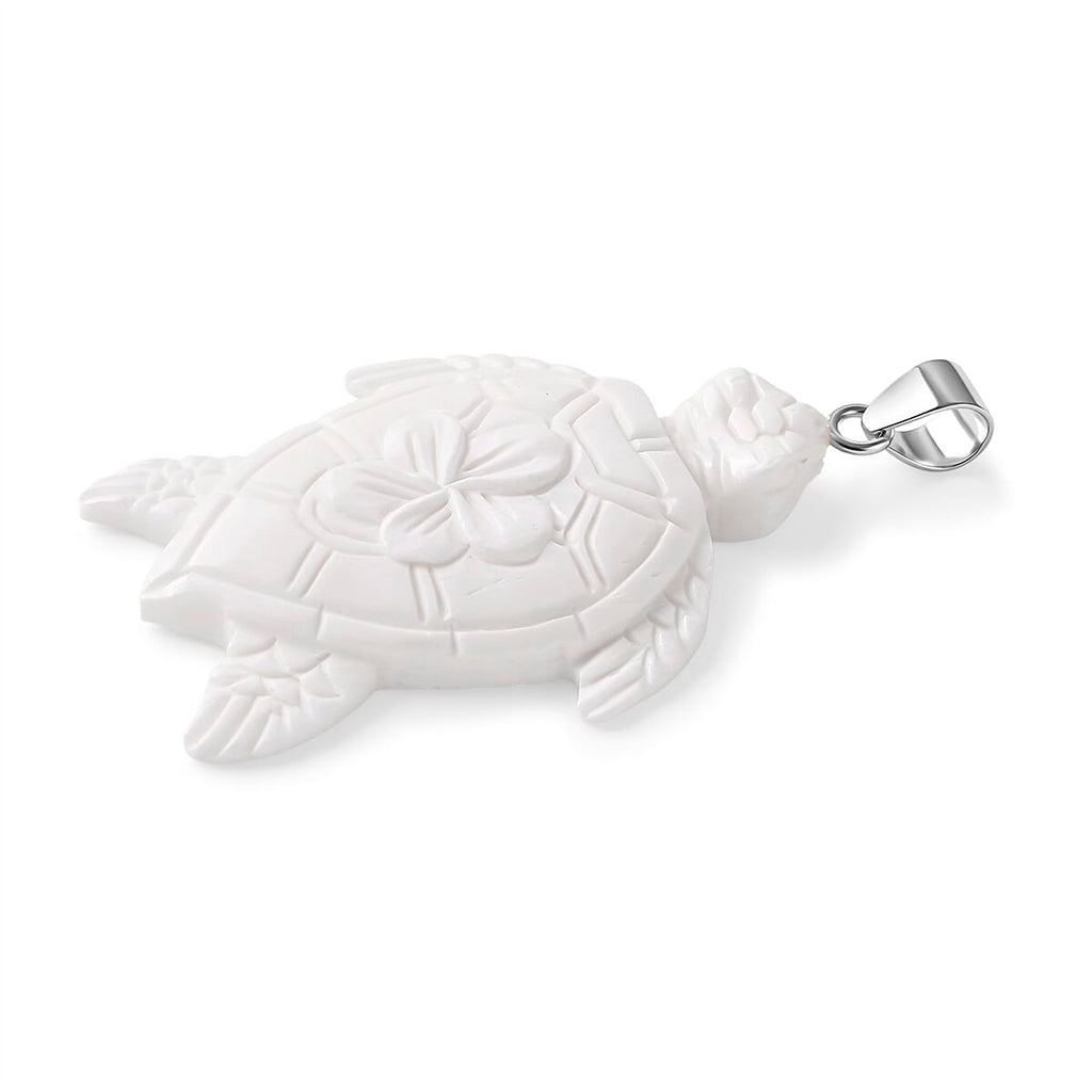 Royal Bali Collection - Ox Bone Sterling Silver Turtle Pendant 25.00 Ct.