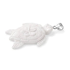 Royal Bali Collection - Ox Bone Sterling Silver Turtle Pendant 25.00 Ct.