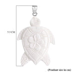 Royal Bali Collection - Ox Bone Sterling Silver Turtle Pendant 25.00 Ct.