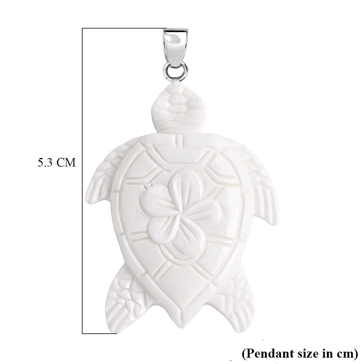 Royal Bali Collection - Ox Bone Sterling Silver Turtle Pendant 25.00 Ct. 8513255 6