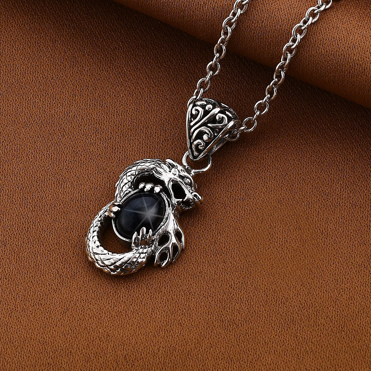 Royal Bali Collection - Star Blue Sapphire Pendant in Sterling Silver 3.00 Ct 7371935 3