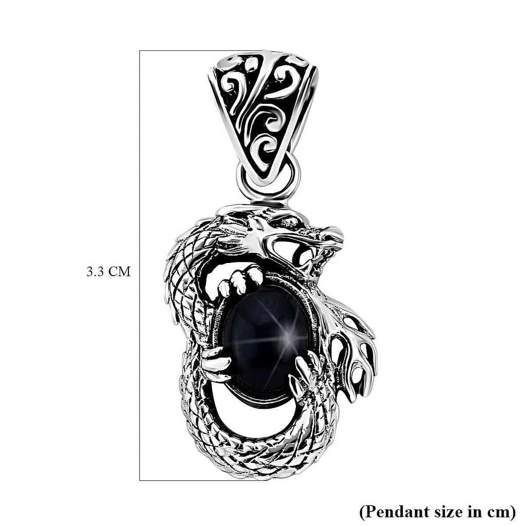 Royal Bali Collection - Star Blue Sapphire Pendant in Sterling Silver 3.00 Ct