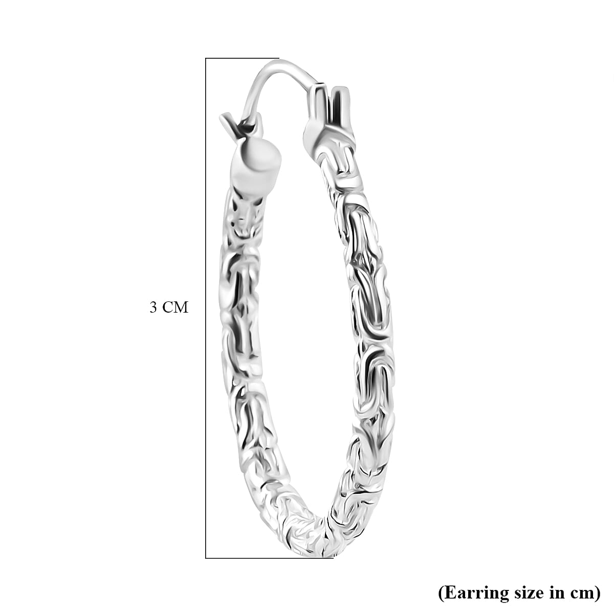 Royal Bali Collection - Sterling Silver Borobudur Hoop Earrings with Clasp 7620928 12