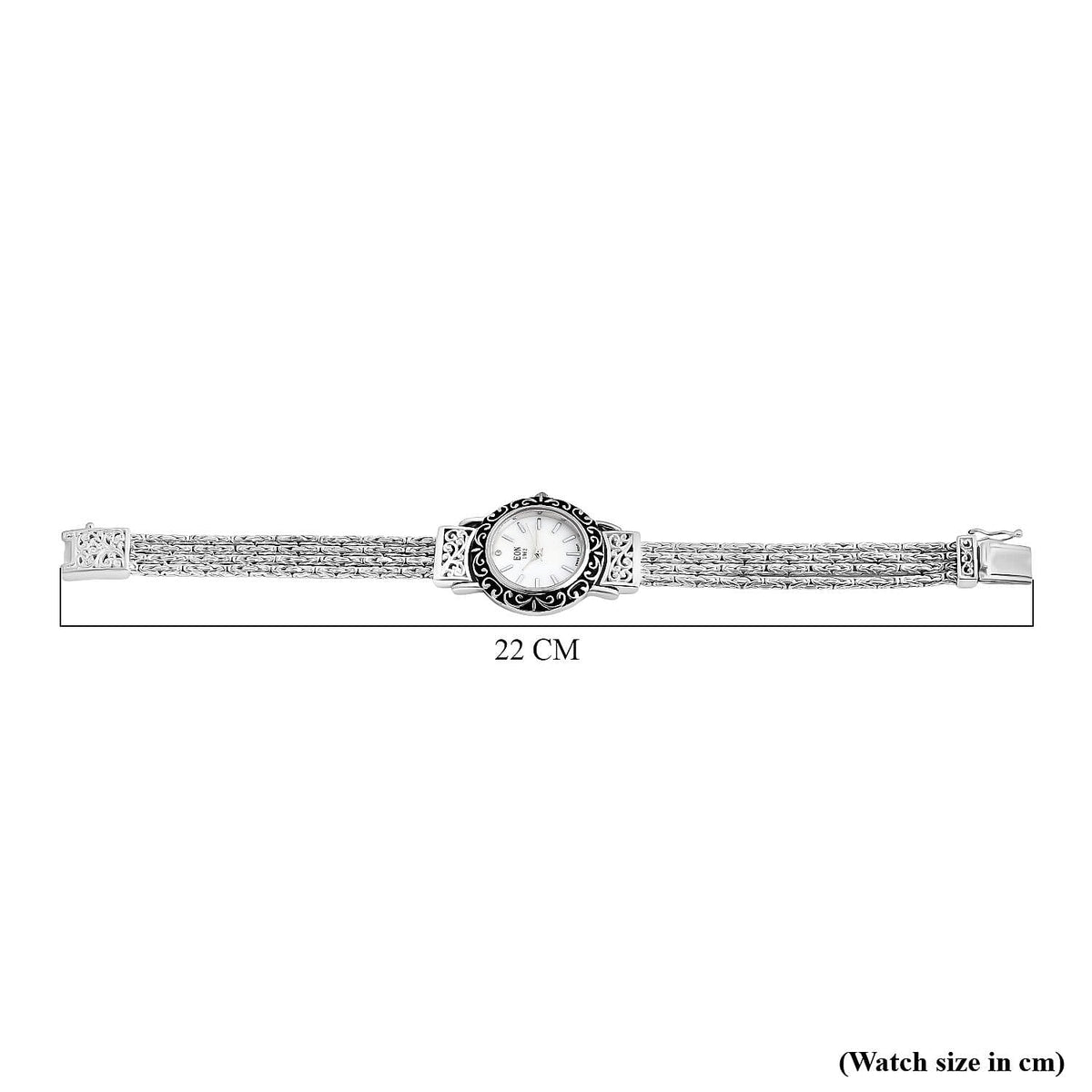 Royal Bali EON 1962 Swiss Movement 5 ATM WR Women's Watch in Sterling Silver 7856826 7