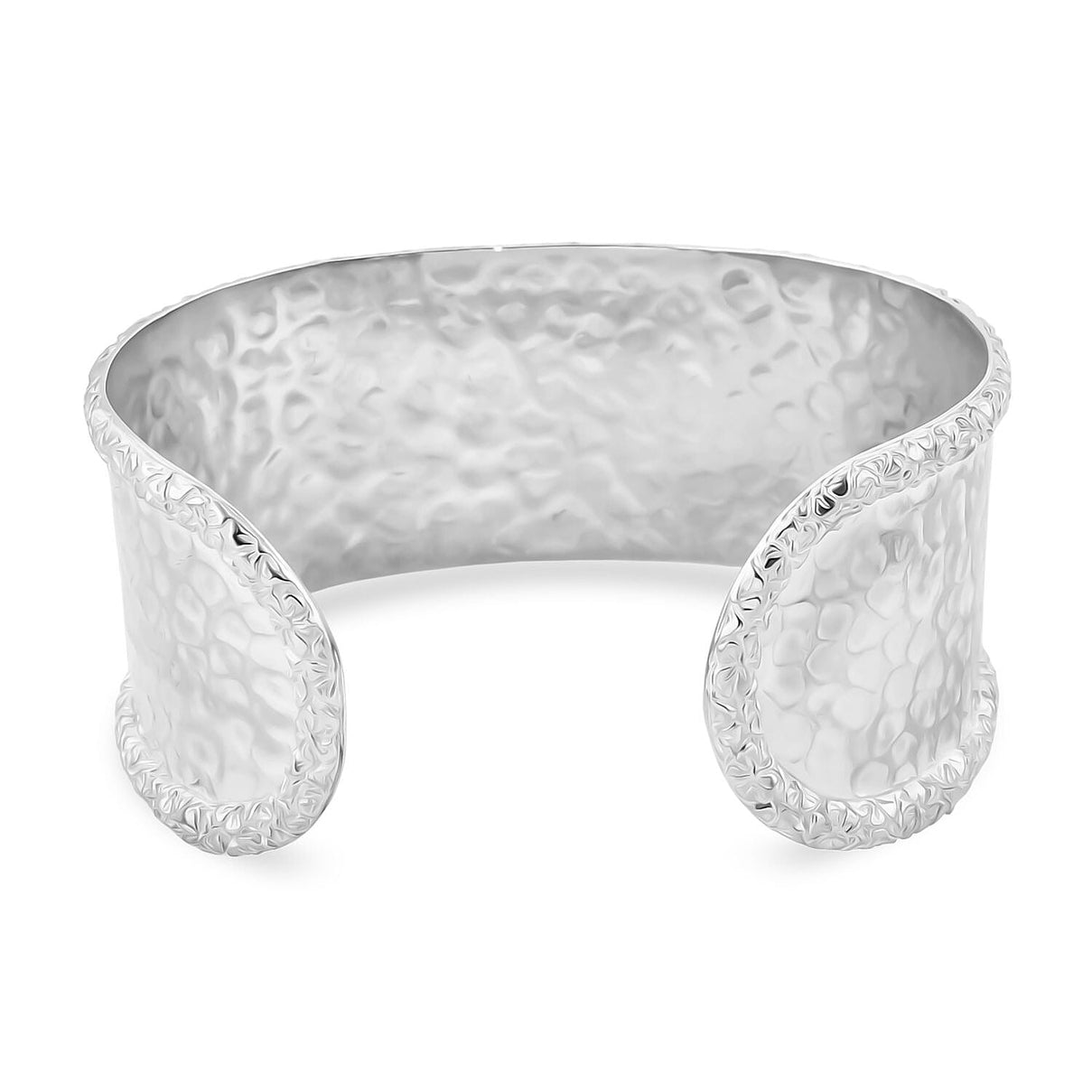 Royal Bali Handmade Hammered Sterling Silver Cuff Bangle (Size-7.5), Silver Wt. 31.58 Gms 7750660 5