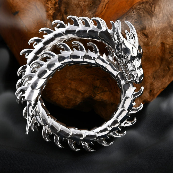 Royal Bali Collection Sterling Silver Dragon Bracelet (Size 8), Silver Wt. 63.50 Gms. 8259419 2