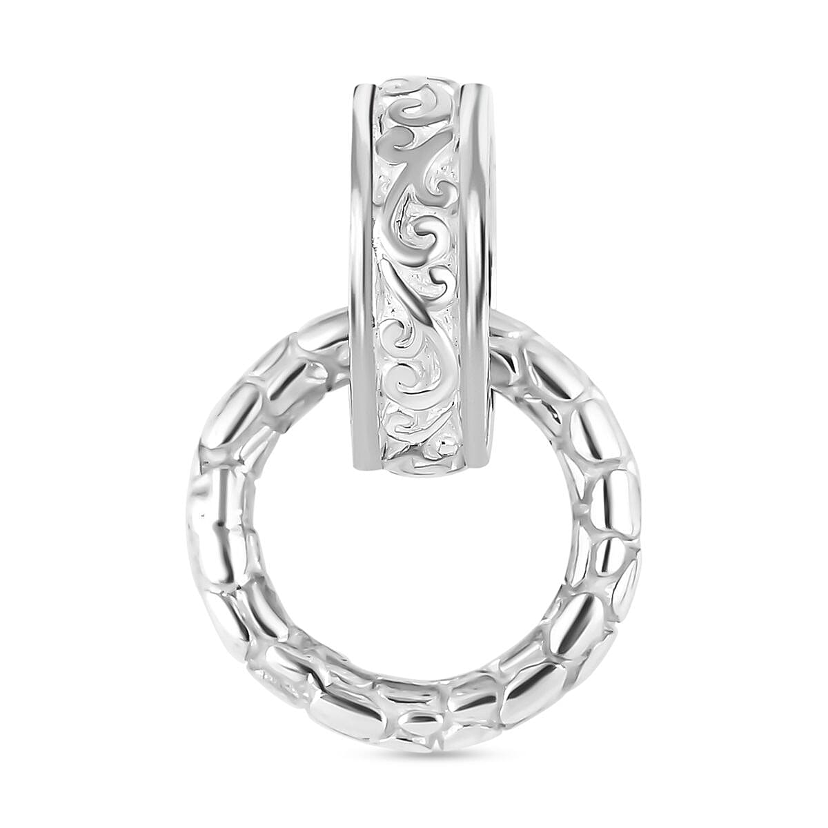 Royal Bali Collection - Dragon Scale Pendant with Leaf Pattern in Sterling Silver. 7620981 0