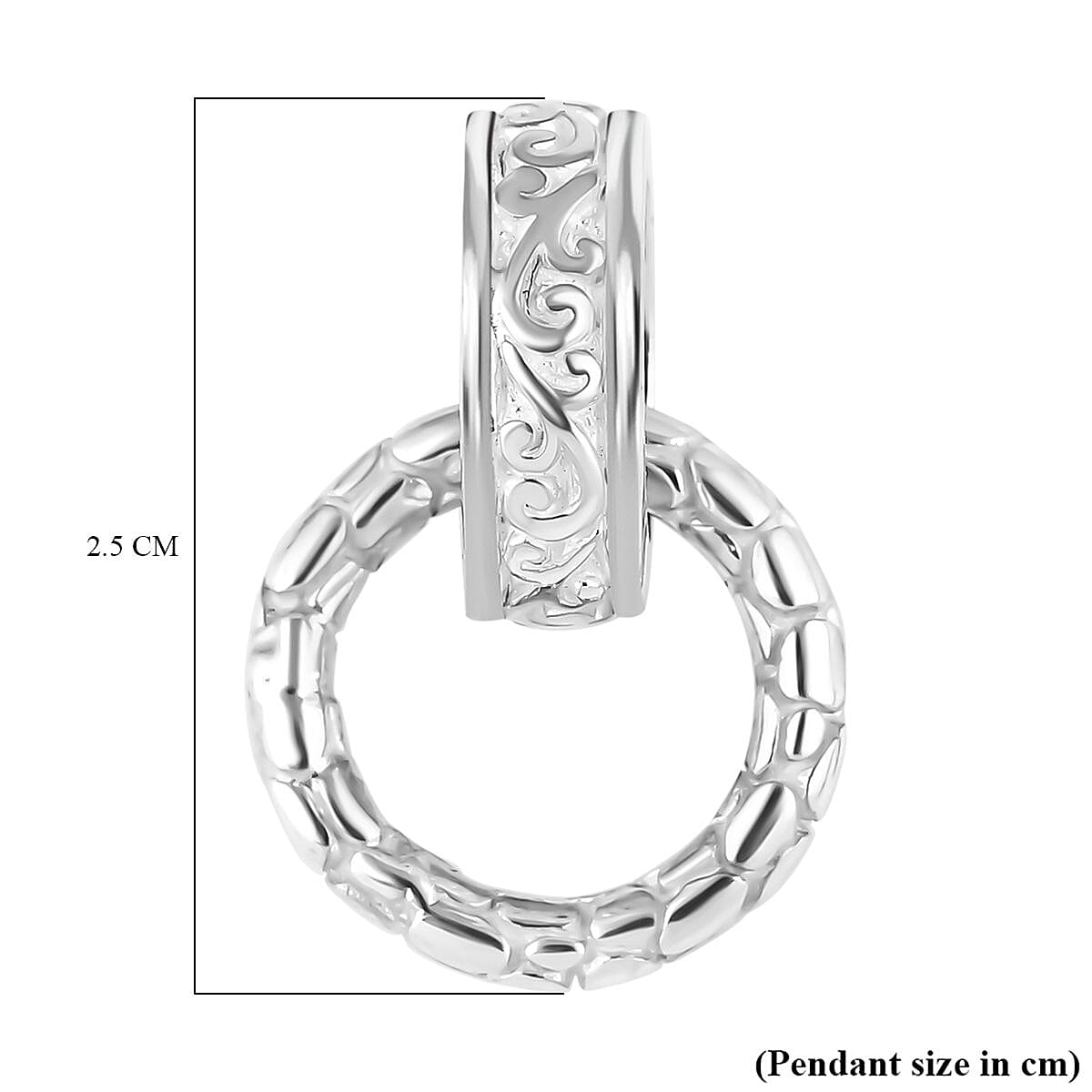 Royal Bali Collection - Dragon Scale Pendant with Leaf Pattern in Sterling Silver. 7620981 8