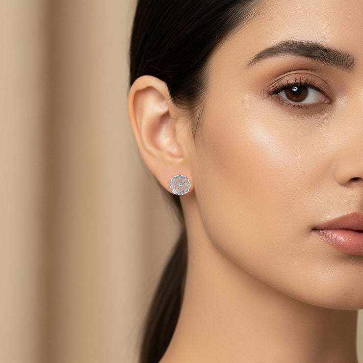 Royal Bali Collection - Sterling Silver Stud Push Back Earrings 8514573 2