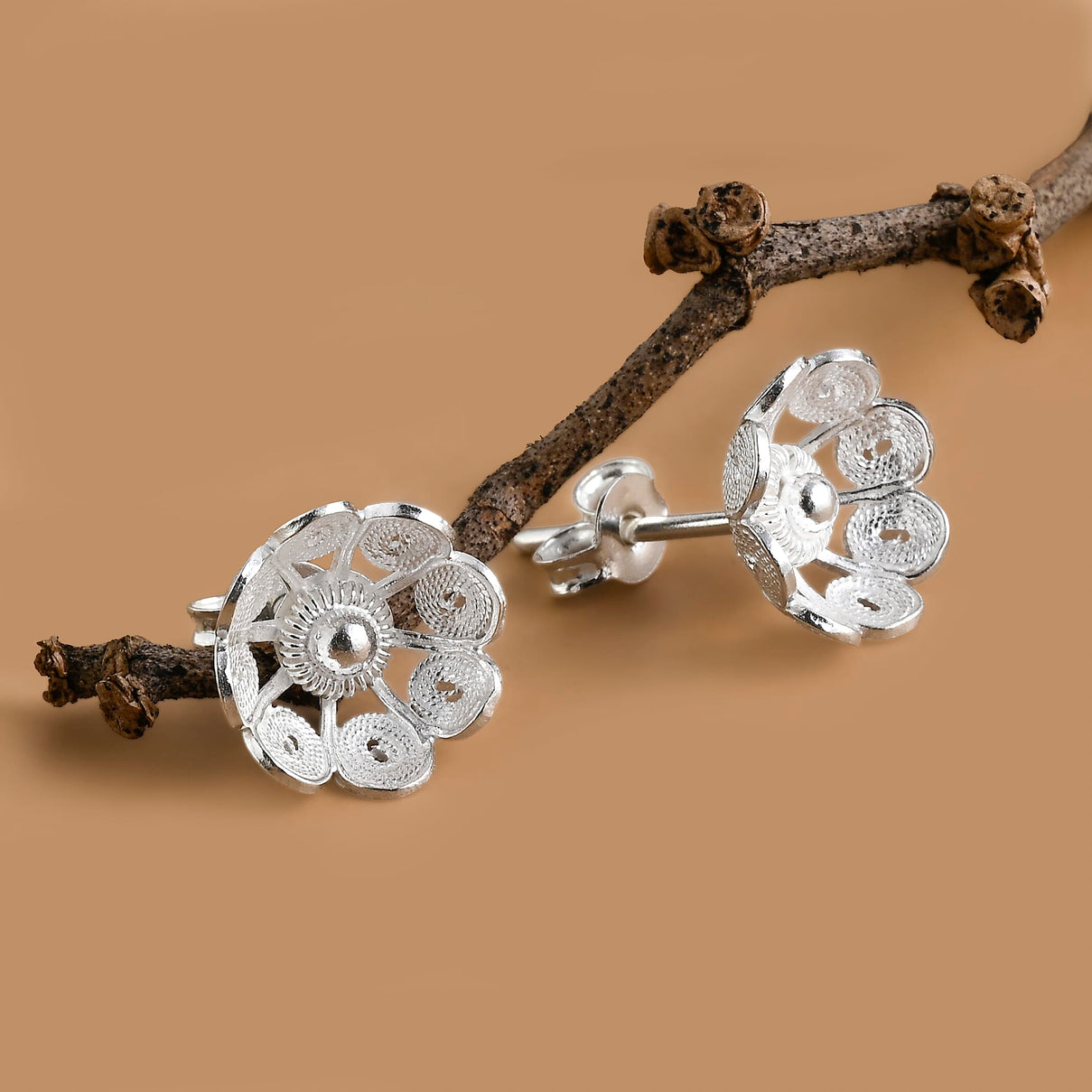 Royal Bali Collection - Sterling Silver Stud Push Back Earrings V32492068 5