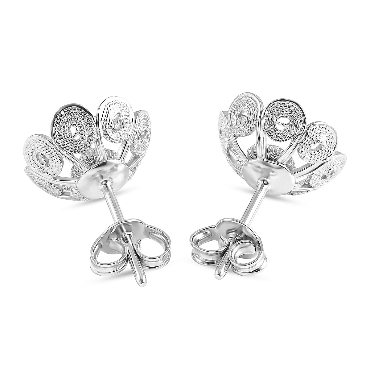 Royal Bali Collection - Sterling Silver Stud Push Back Earrings V32492068 8