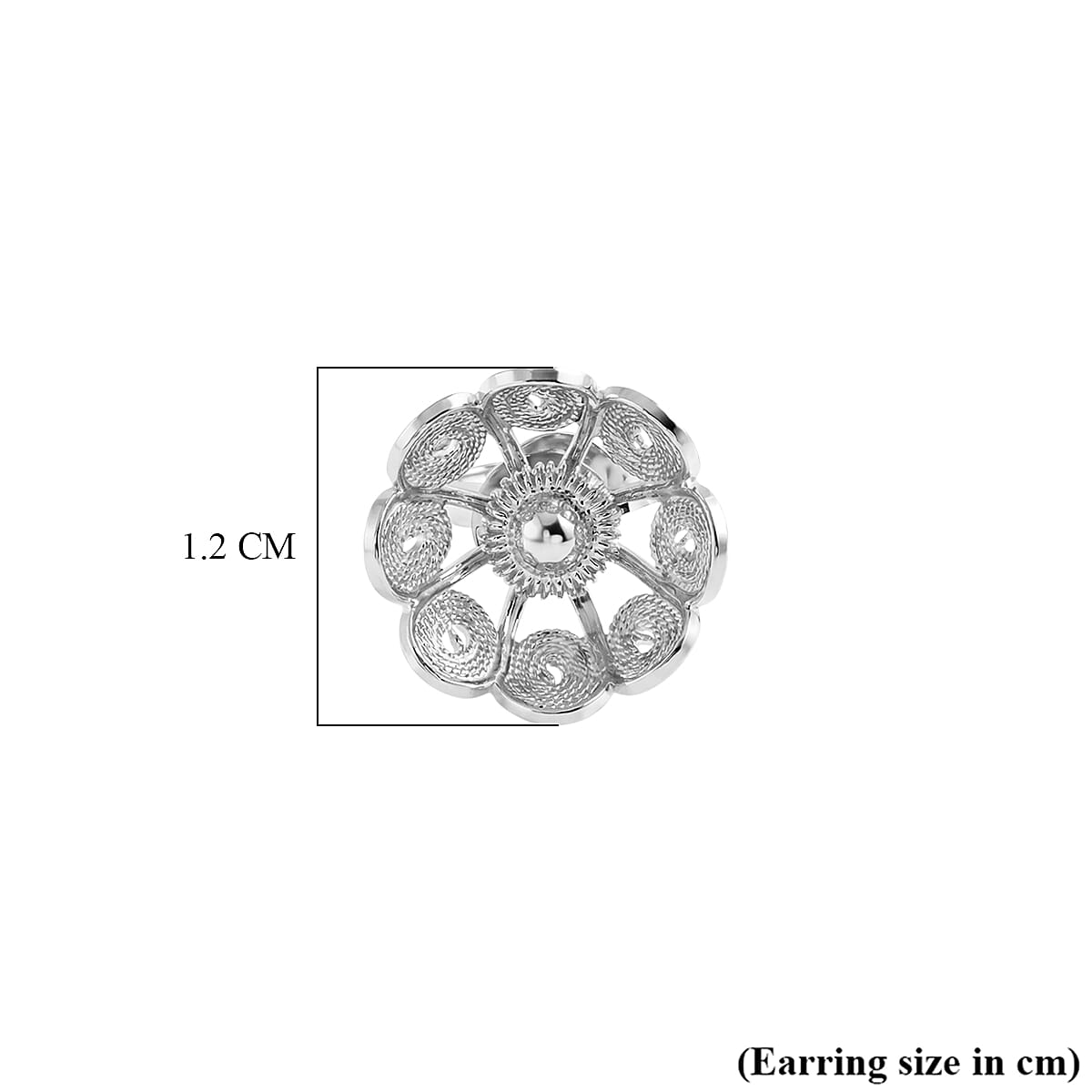 Royal Bali Collection - Sterling Silver Stud Push Back Earrings V32492068 10