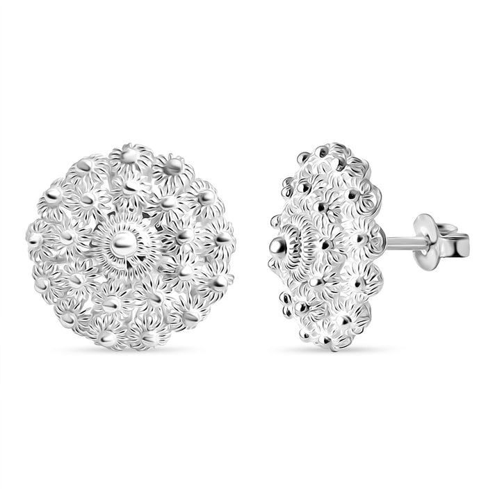 Royal Bali Collection - Sterling Silver Stud Push Back Earrings 8515209 1