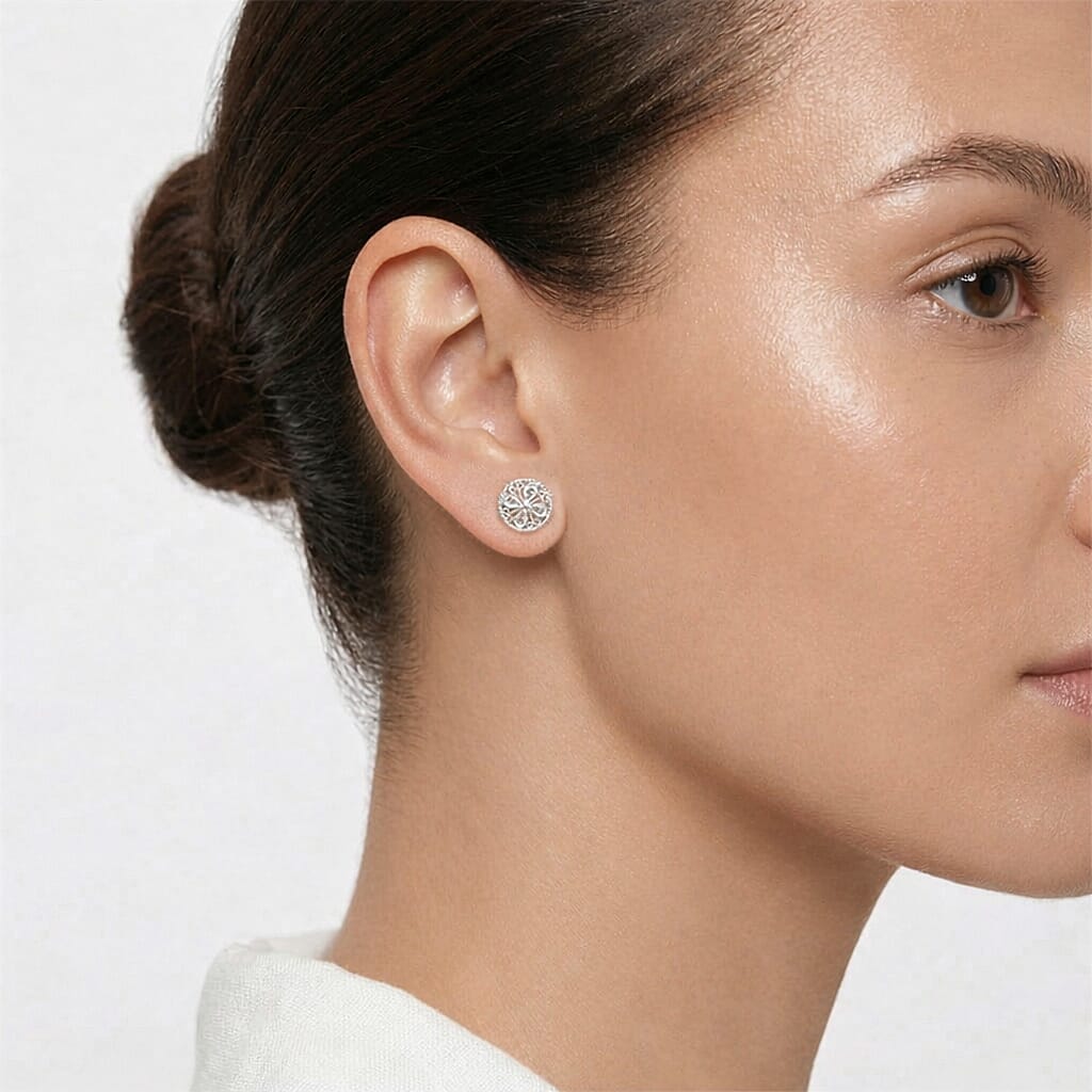 Royal Bali Collection - Sterling Silver Stud Earring with Push Back 8522262 2