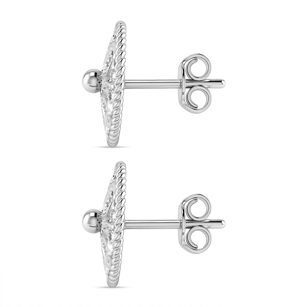 Royal Bali Collection - Sterling Silver Stud Earring with Push Back 8522262 4