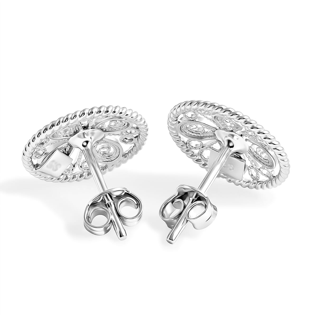 Royal Bali Collection - Sterling Silver Stud Earring with Push Back 8522262 5