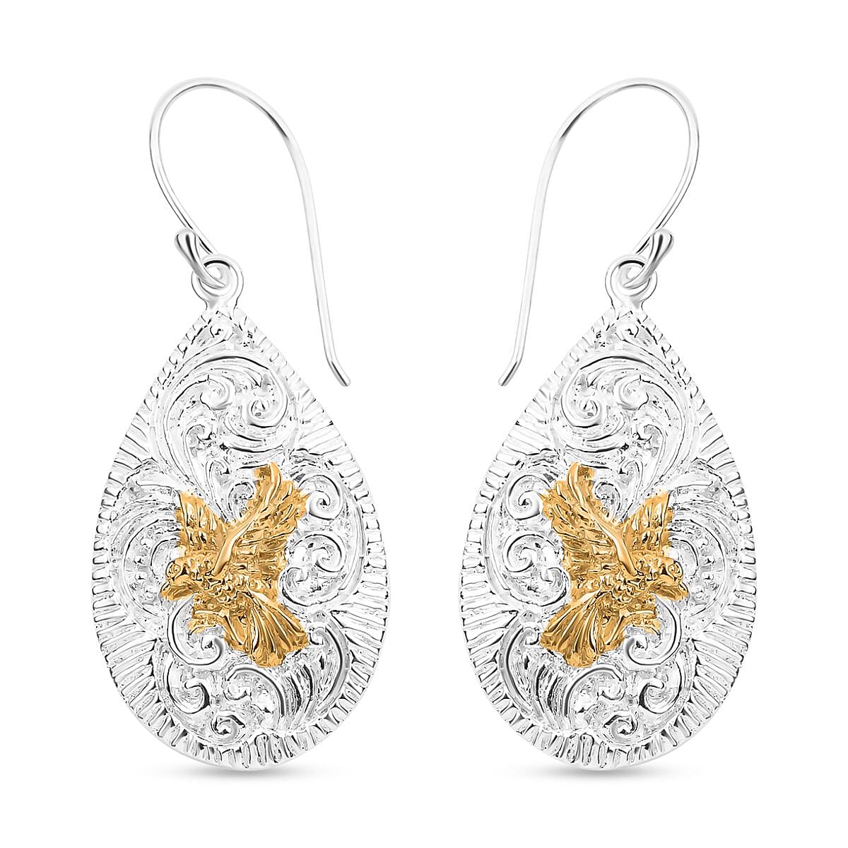 Royal Bali Collection - Sterling Silver Eagle Motif Dangle Earrings, Silver Wt 6.20 Gms 7619864 0