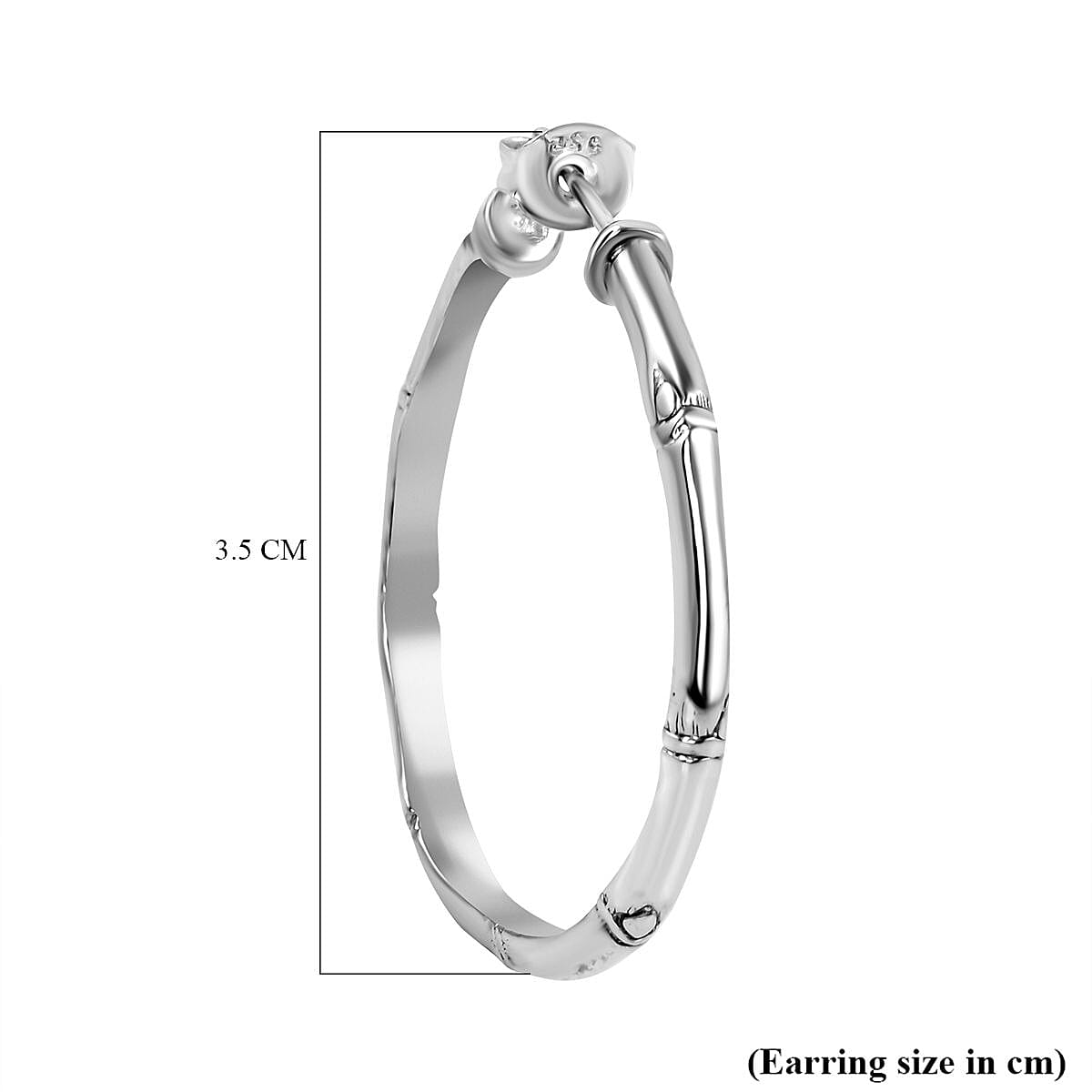 Royal Bali Collection - Sterling Silver Bamboo Hoop Earrings 6.80 Grams 7194408 5