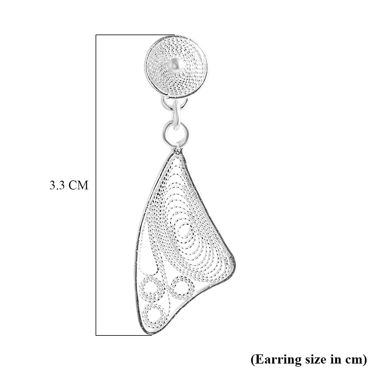 Royal Bali Collection - Sterling Silver Filigree Dangle Earring with Push Back 8522259 10
