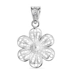 Royal Bali Collection - Sterling Silver Floral Pendant
