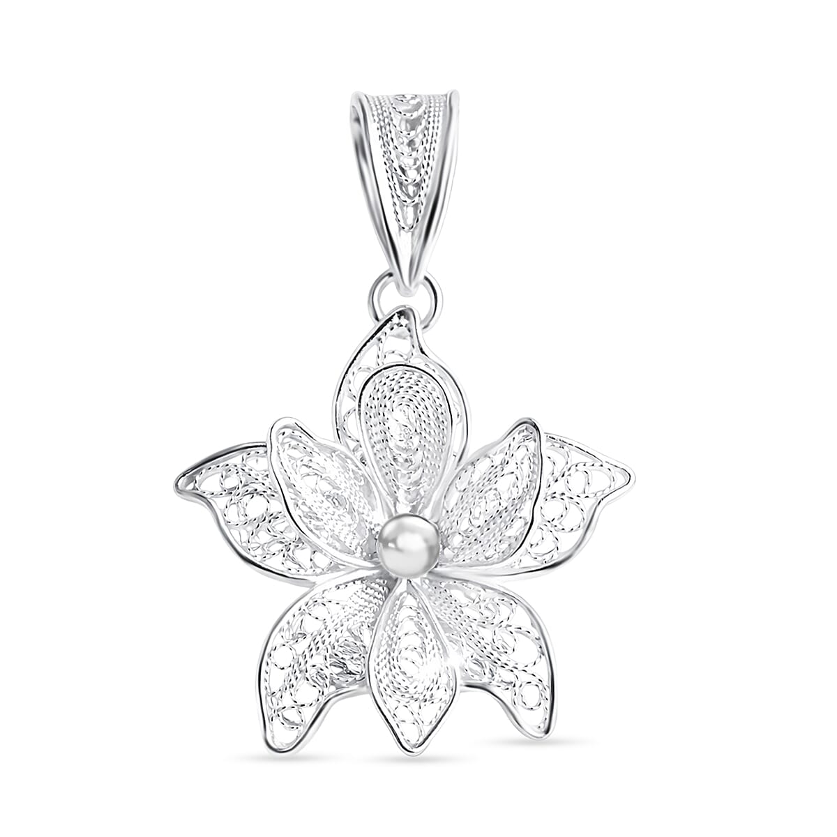 Royal Bali Collection - Sterling Silver Floral Pendant 8522231 0