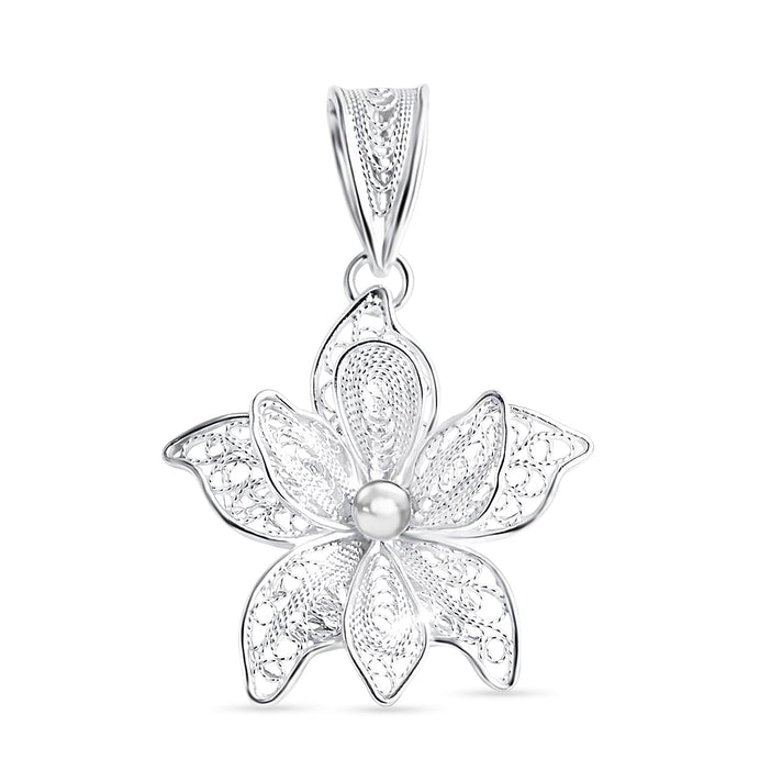 Royal Bali Collection - Sterling Silver Floral Pendant 8522231 1