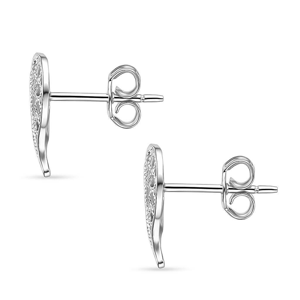 Royal Bali Collection - Sterling Silver Heart-Shaped Stud Earring with Push Back 8522261 10