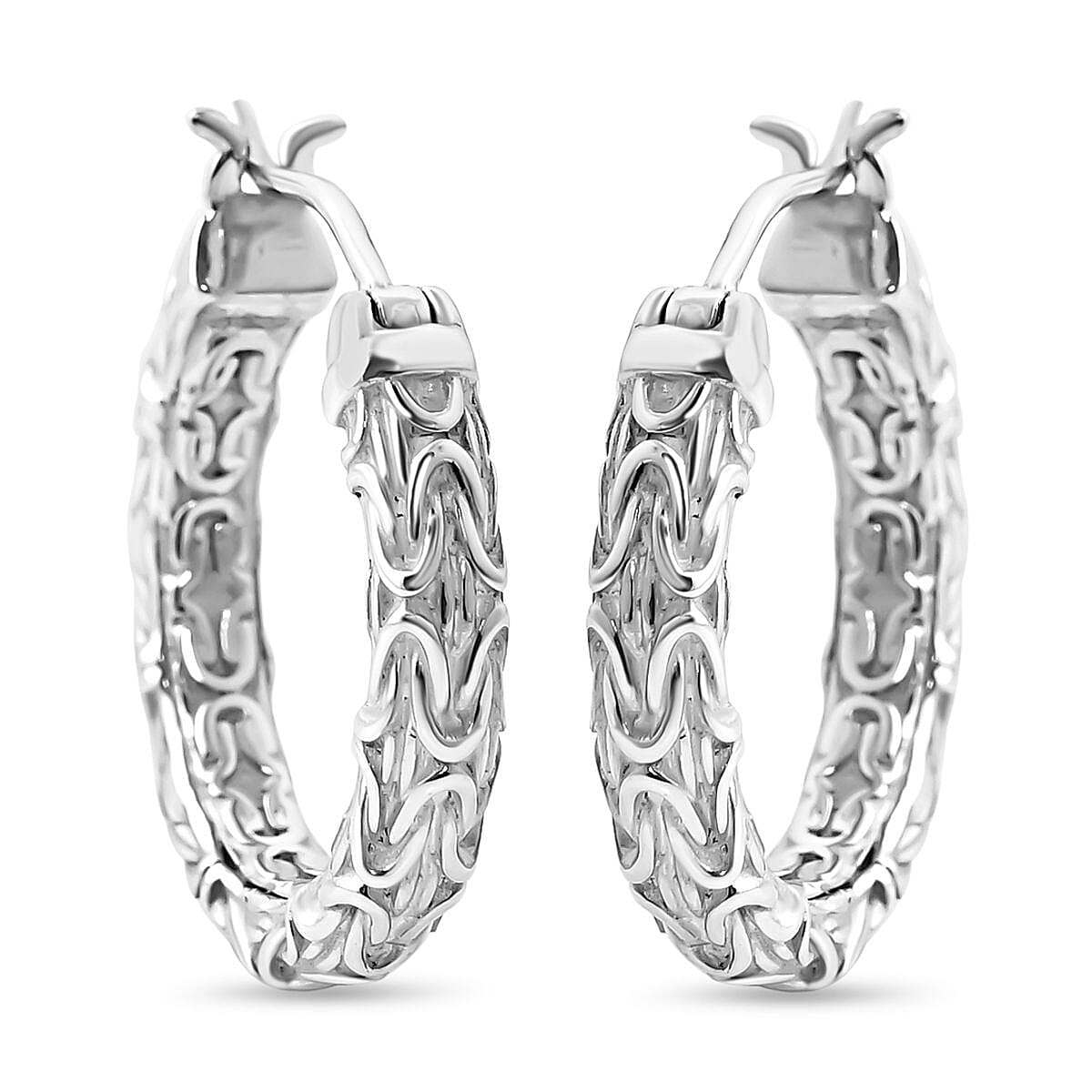 Royal Bali Collection - Sterling Silver Byzantine Hoop Earrings 7654028 0