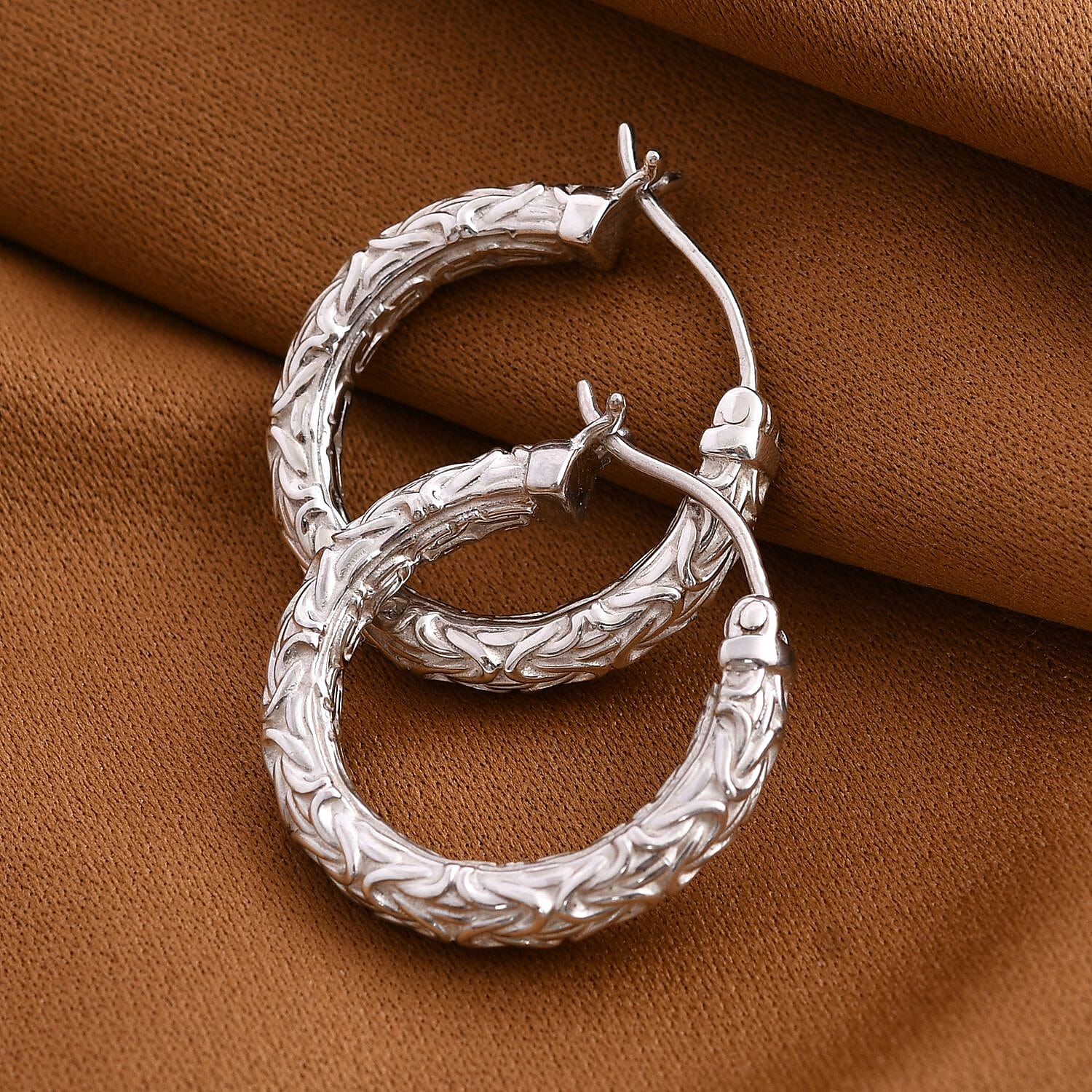 Royal Bali Collection - Sterling Silver Byzantine Hoop Earrings 7654028 2