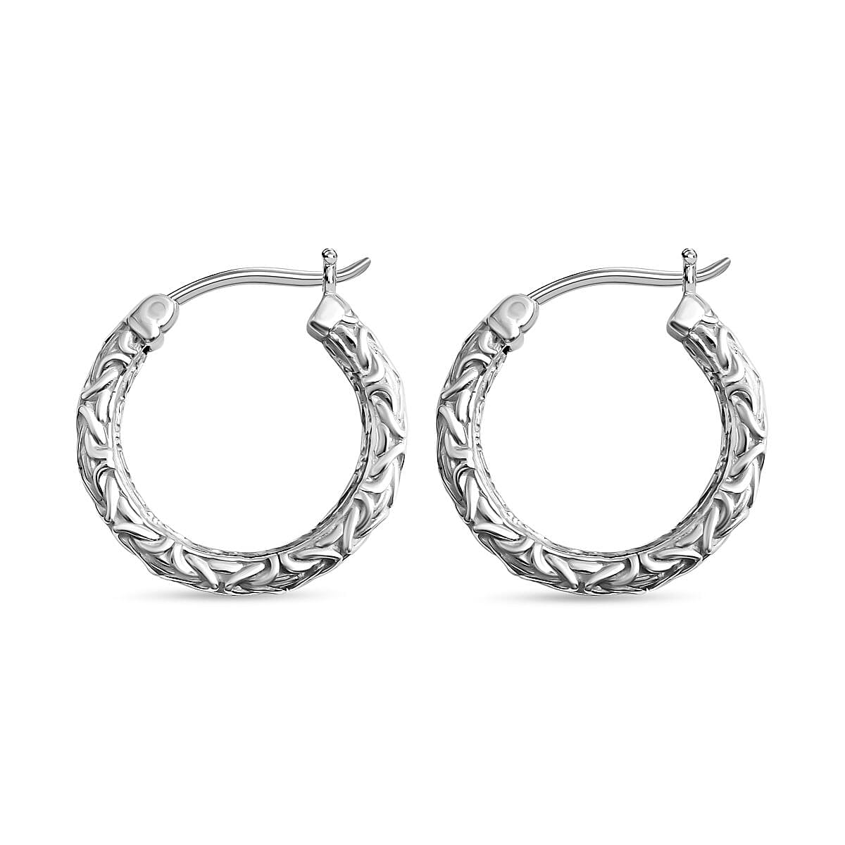 Royal Bali Collection - Sterling Silver Byzantine Hoop Earrings 7654028 4