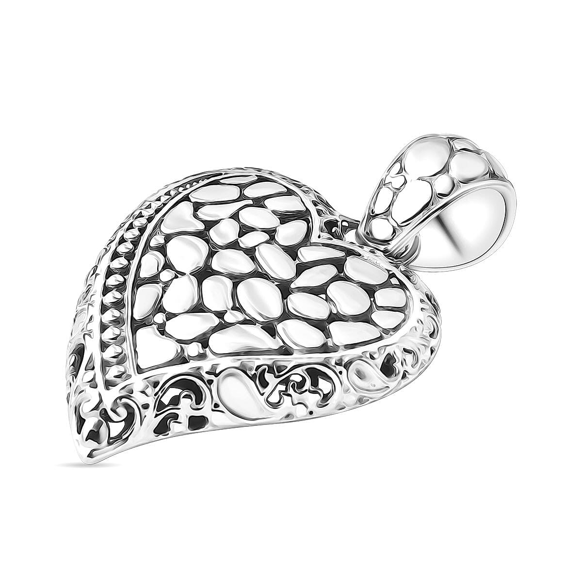 Royal Bali Collection Sterling Silver Heart Pendant 8055586 3