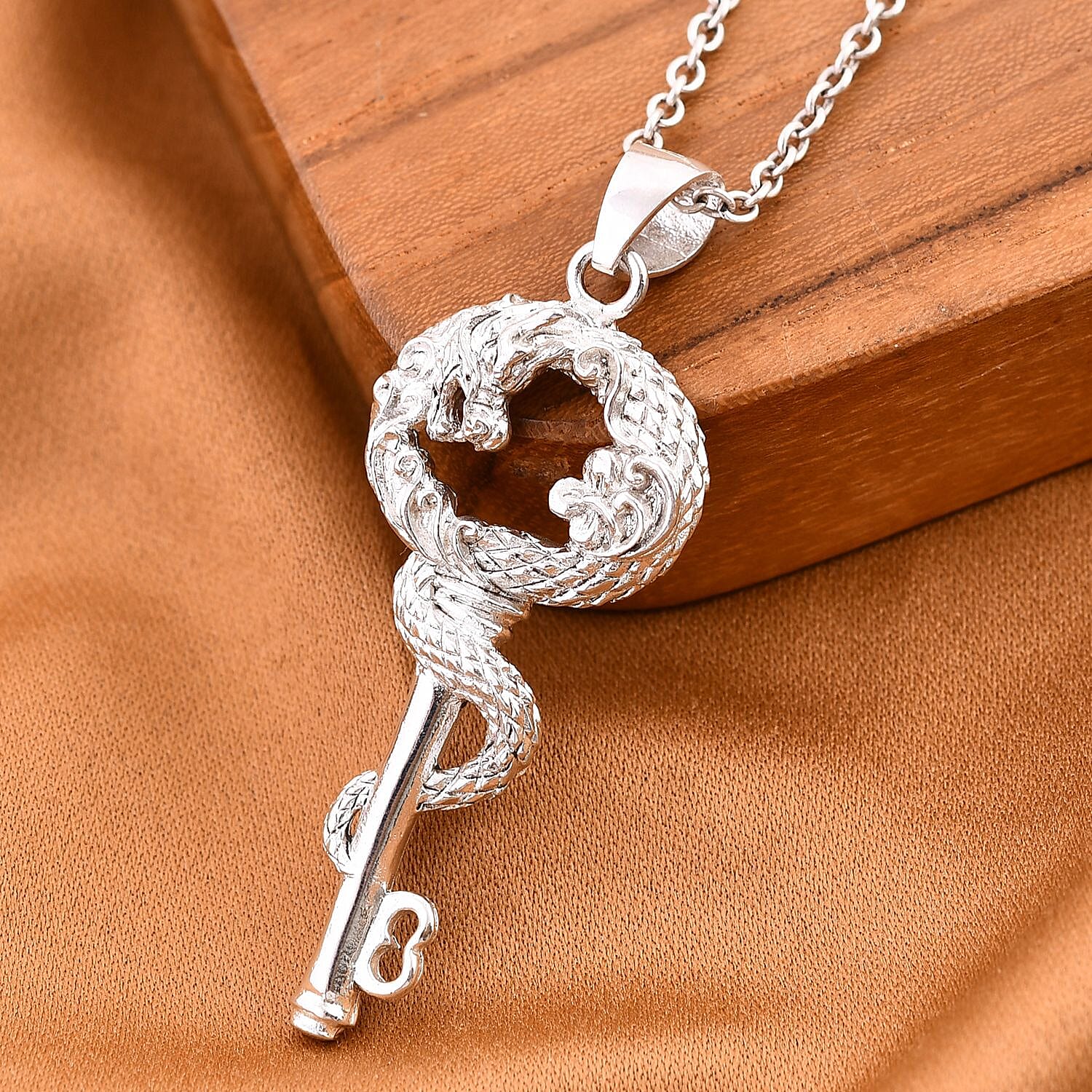 Royal Bali Collection - Sterling Silver Dragon Key Pendant, Silver Wt. 6.5 Gms 7654051 3