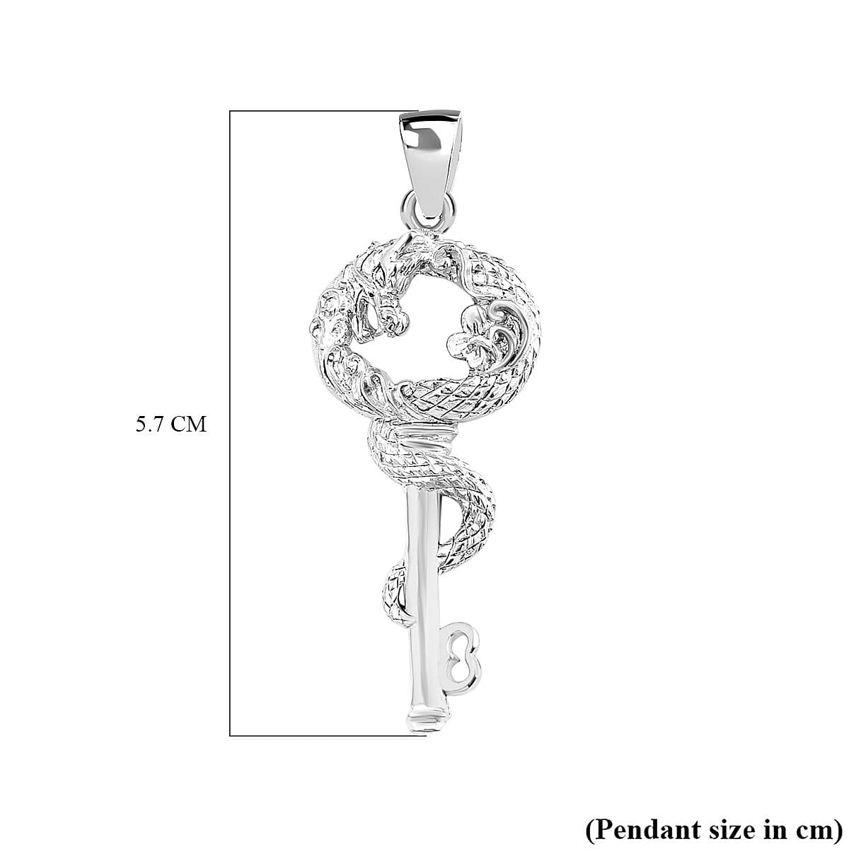 Royal Bali Collection - Sterling Silver Dragon Key Pendant, Silver Wt. 6.5 Gms 7654051 6
