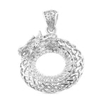 Royal Bali Collection - Circular Dragon Pendant in Sterling Silver, Silver Wt. 6.66 Gms.